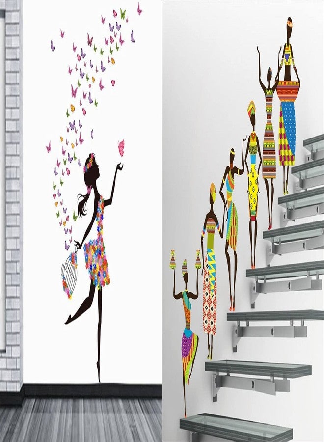 WalltechSet of 2 Wall Sticker Dream Girl and Tribal Lady Wall Sticker - Image 1